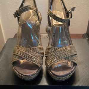Stuart Weitzman wedge sandal.
